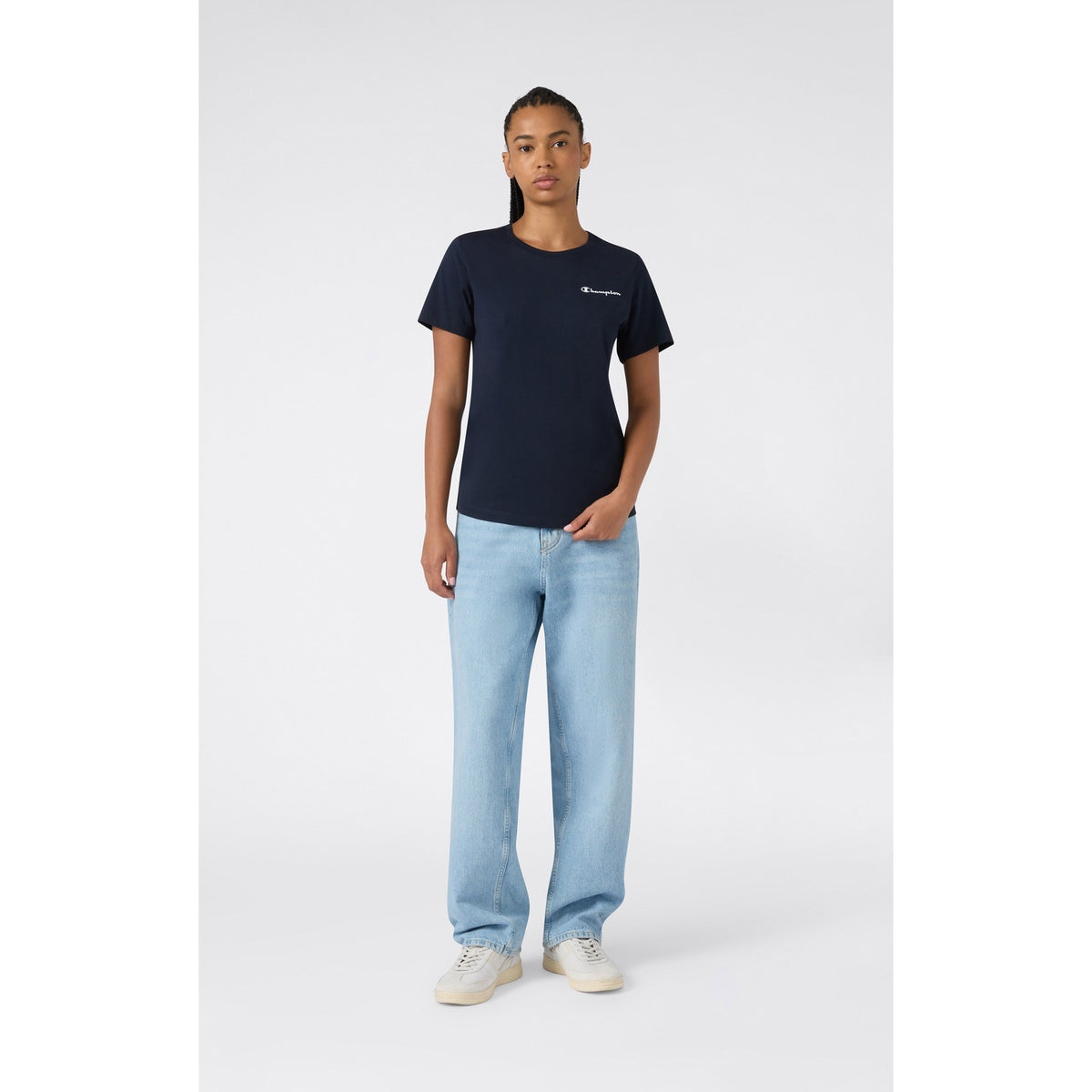 Champion T-shirt Donna Icons Small Script - 118408 - Blu navy - vista 2