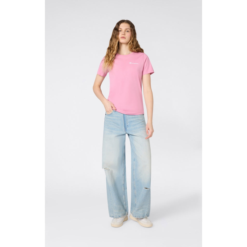 Champion T-shirt Donna Icons Small Script - 118408 - Rosa - vista 2