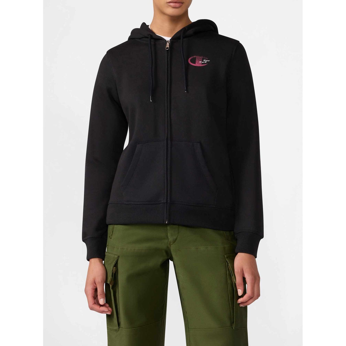 Champion Felpa Donna Full Zip Hoodie - 118911 - Nero - vista 1