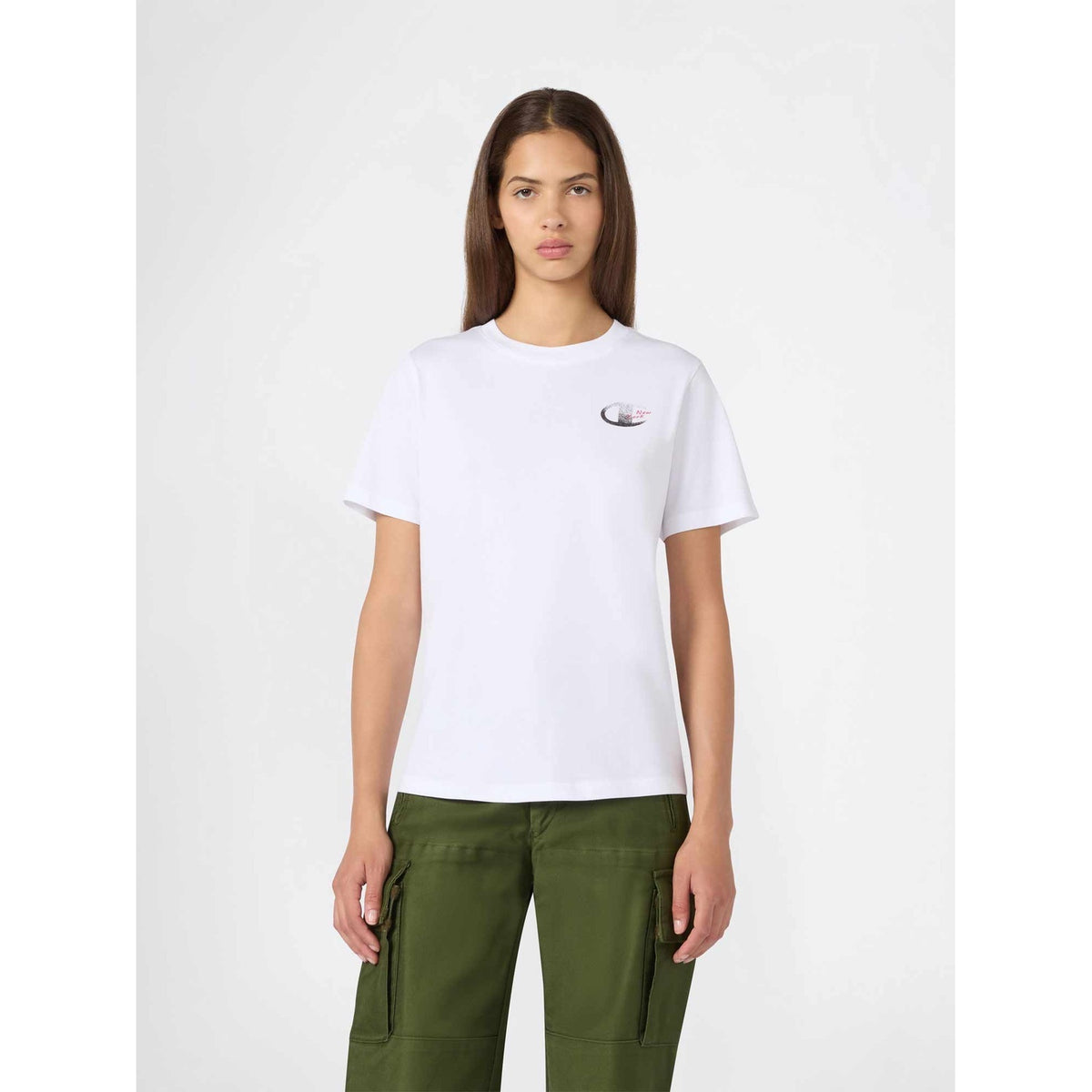 Champion T-shirt Donna Small Logo - 118915 - Bianco - vista 1