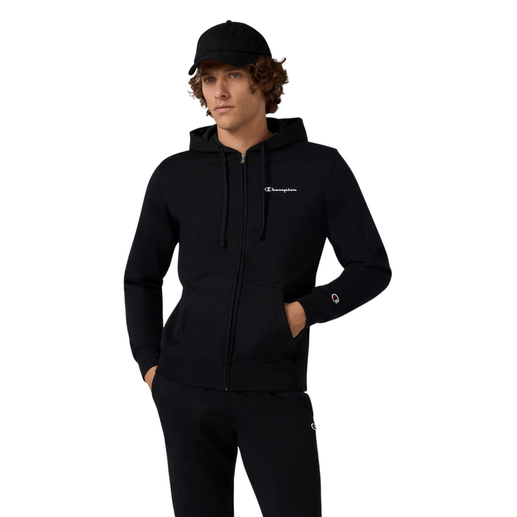 Champion Tuta Uomo Full Zip Hoodie - 221658 - Nero / Grigio melange - vista 2