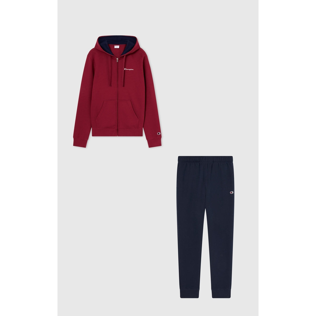 Champion Tuta Uomo Full Zip Hoodie - 221658 - Bordeaux / Blu navy - vista 1