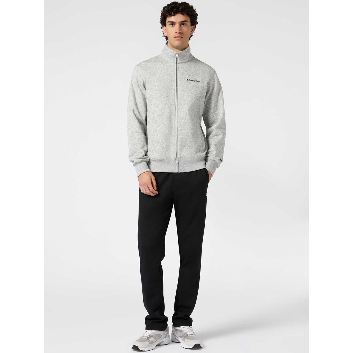 Champion Tuta Uomo Full Zip Icons - 221786 - Grigio melange / Blu navy - vista 1
