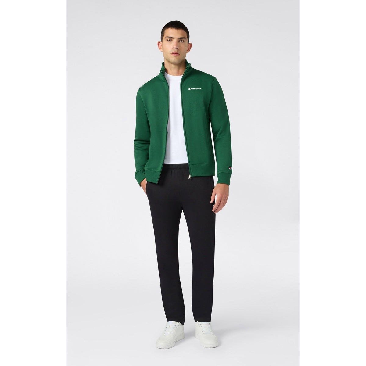 Champion Tuta Uomo Full Zip Icons - 221786 - Verde brillante / Nero - vista 2