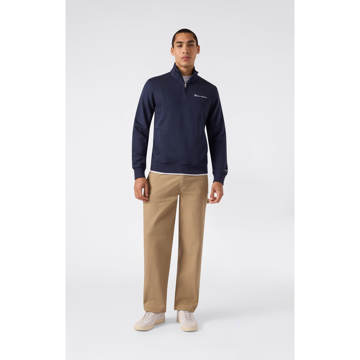 Champion Felpa Uomo Icons Half Zip - 221797 - Blu navy - vista 2