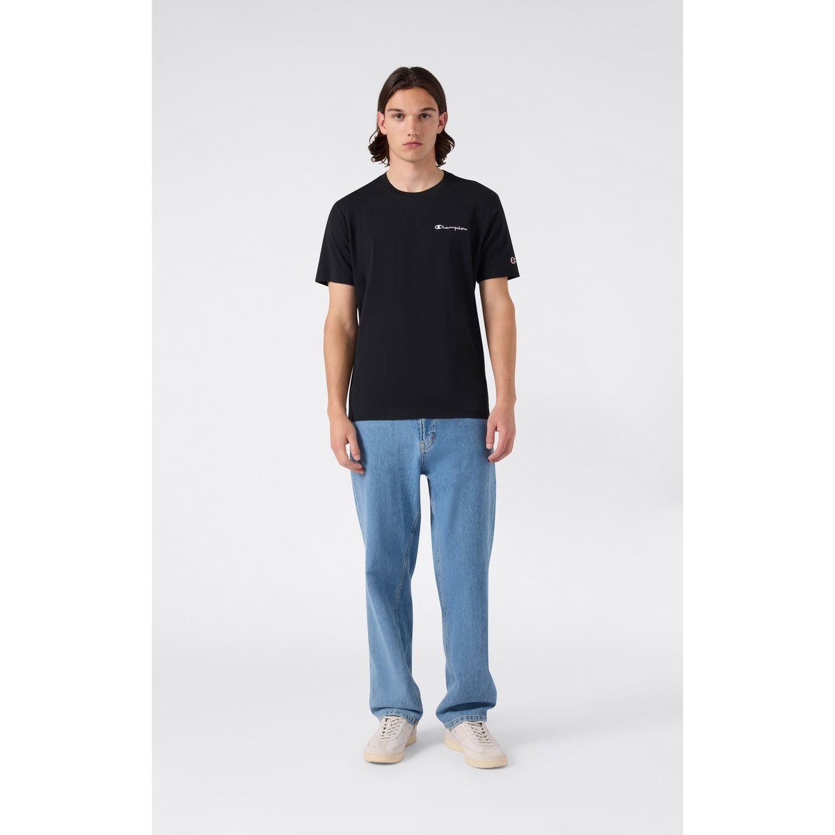 Champion T-shirt Uomo Icons Small Script - 221798 - Nero - vista 2