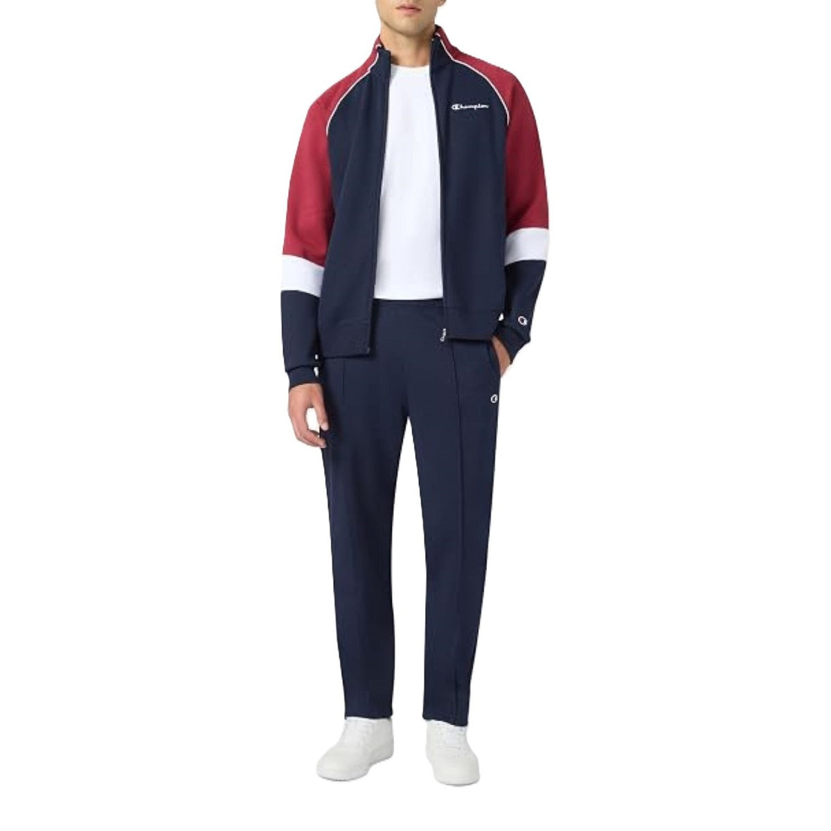 Champion Tuta Uomo Color Block Hoodie - 222692 - Blu navy / Bordeaux - vista 1