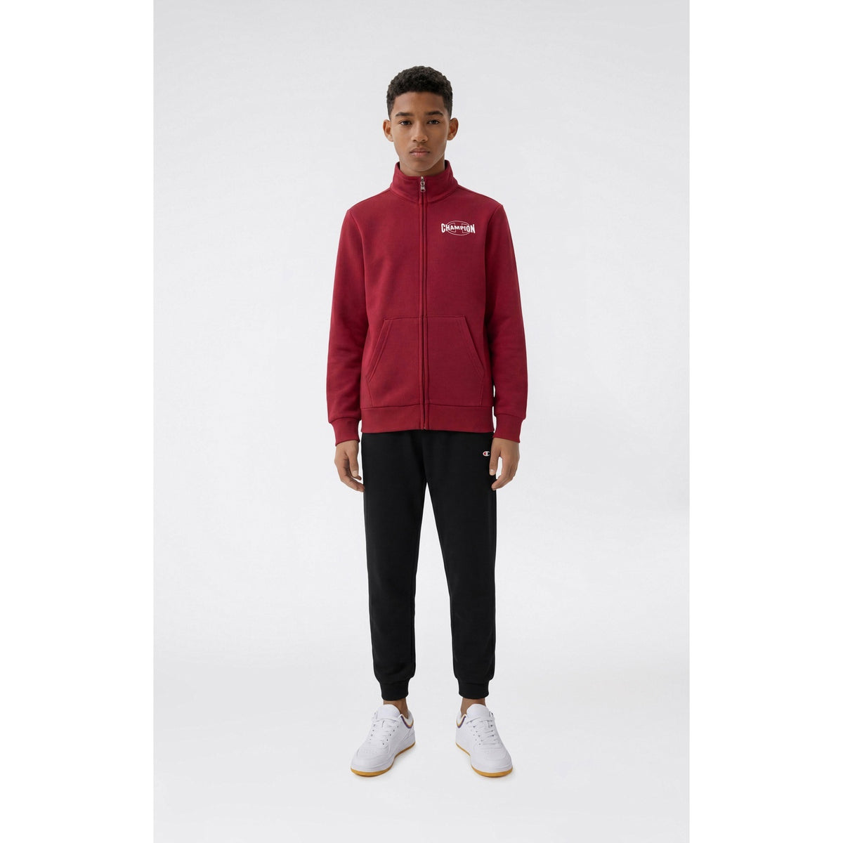 Champion Tuta Bambino Full Zip Icons - 307261 - Bordeaux / Nero - vista 2