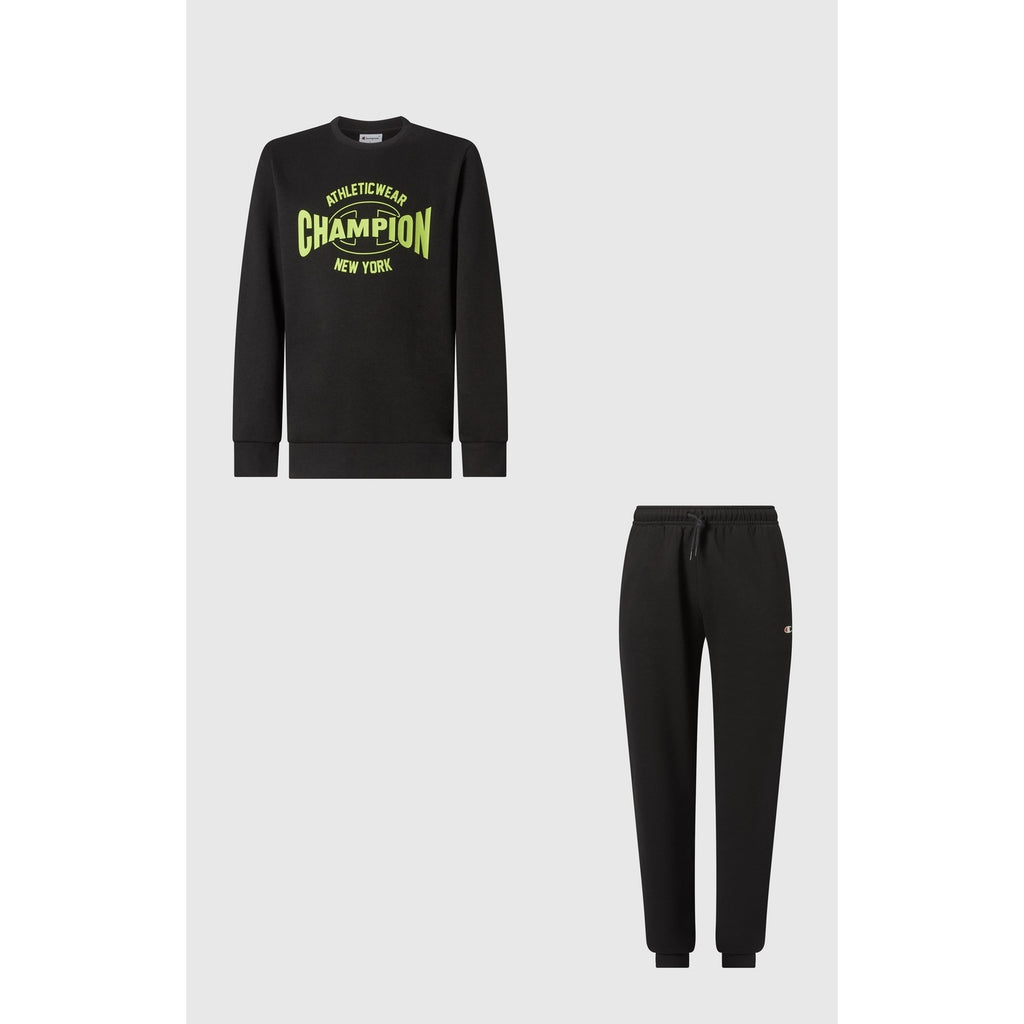 Champion Tuta Bambino Crewneck Graphic - 307263 - Nero - vista 1