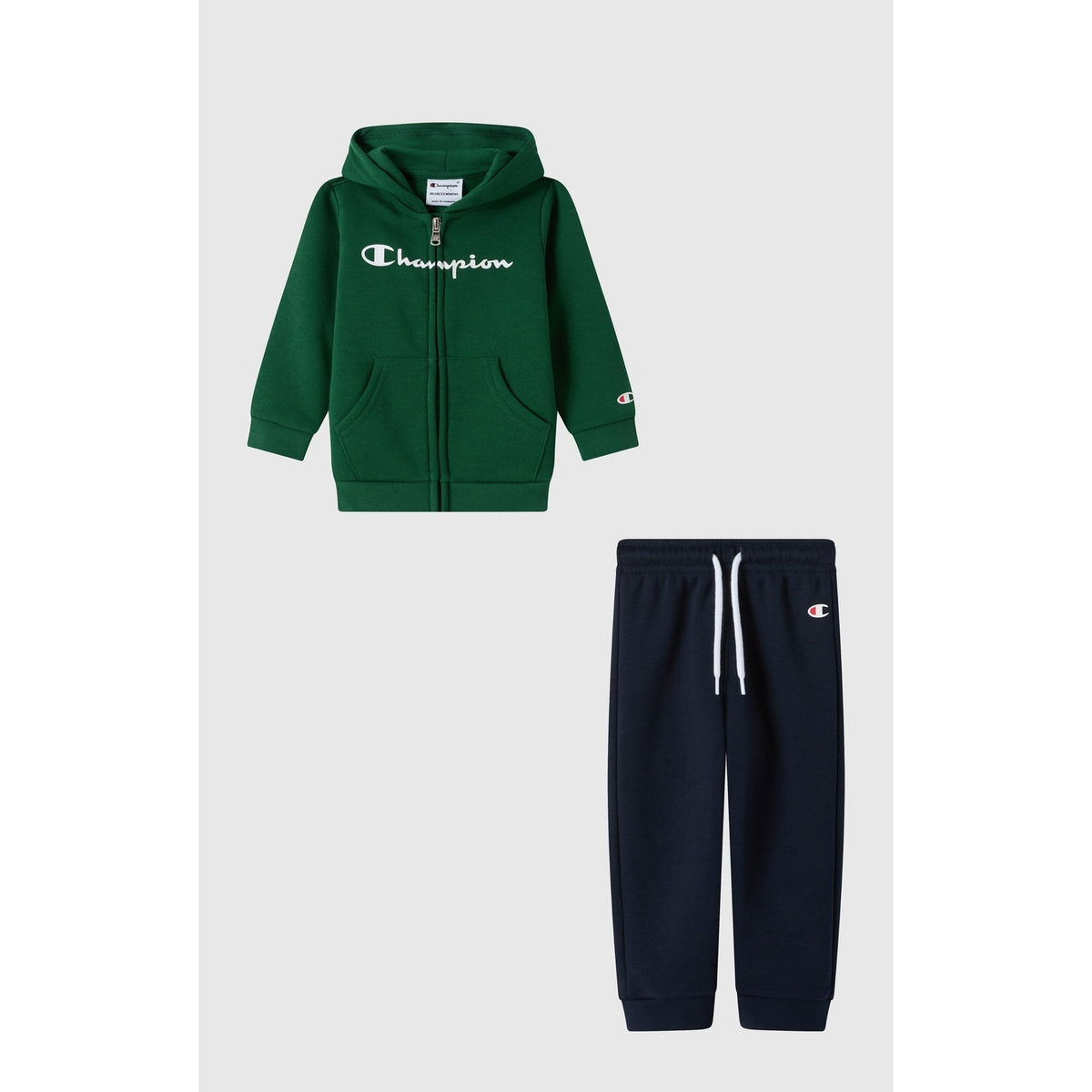 Champion Tuta Neonato Full Zip Hoodie Icons - 307326 - Verde brillante / Blu navy - vista 1