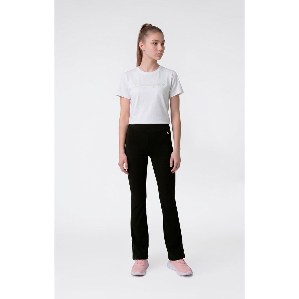 Champion Leggings Bambina Flare Cotton Stretch - 405418 - Nero - vista 2