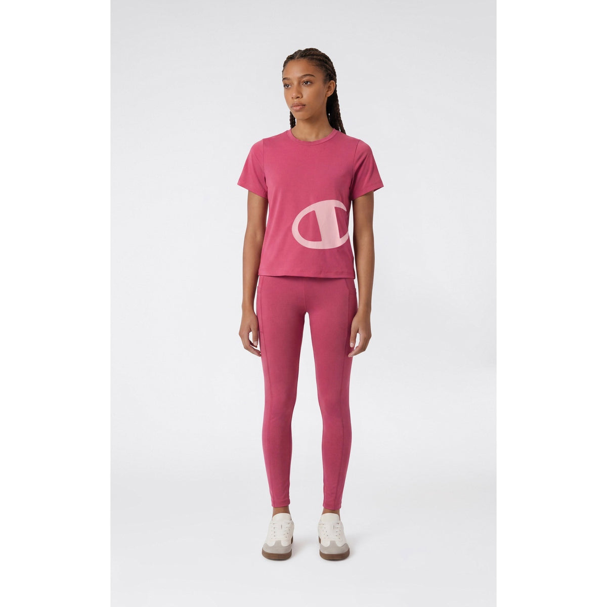 Champion T-shirt Bambina Maxi Logo C - 405486 - Rosa lampone - vista 2