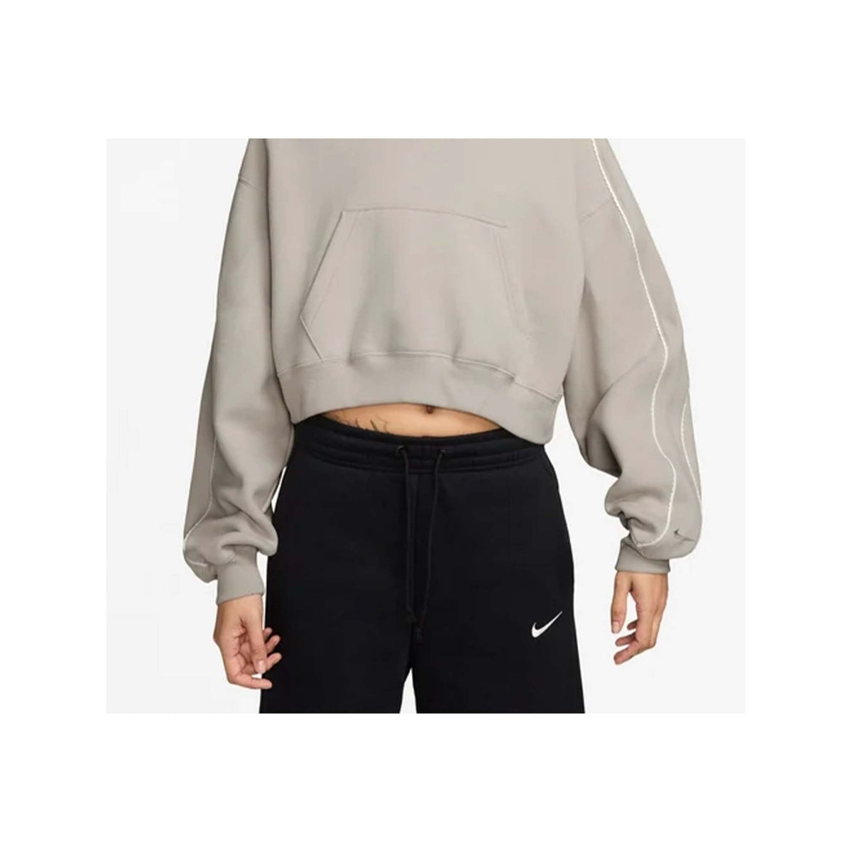 Nike Felpa Donna Studio Fleece Cropped Graphic Pack - IO9948 - 236 - CREAM II-SAIL-CREAM II