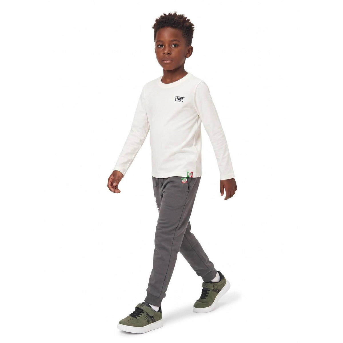 Leone 1947 T-shirt Bambino Small Logo - B7403S13J03, 01 - OFF WHITE, vista 3