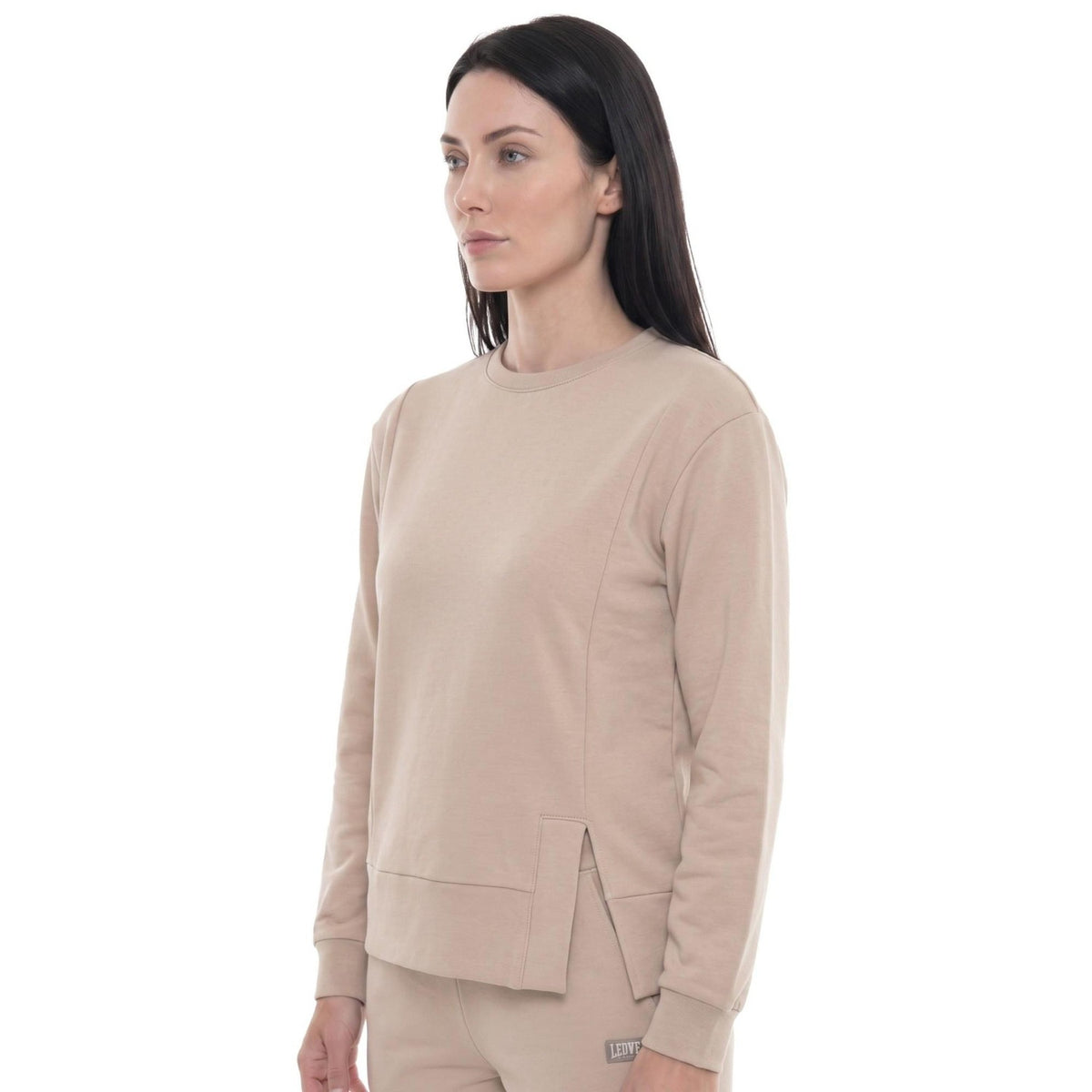 Leone 1947 Felpa Girocollo Donna Comfy - W7355T13X01, 82 - BEIGE — foto 2
