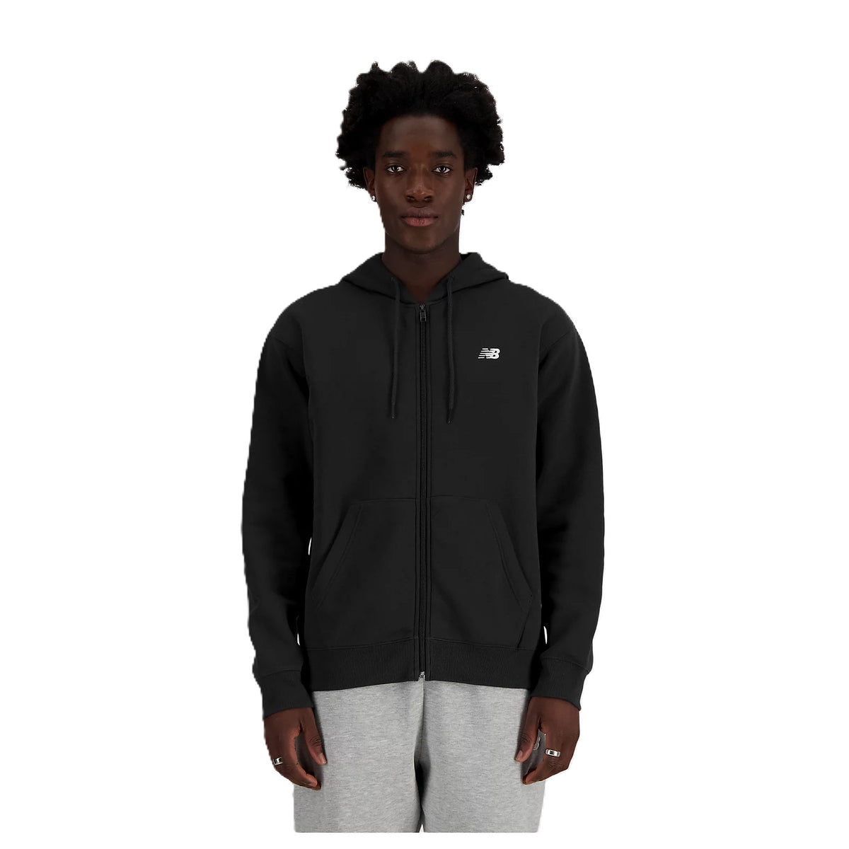 New Balance Logo French Terry Felpa Full Zip - MJ41501BK - Spoorty