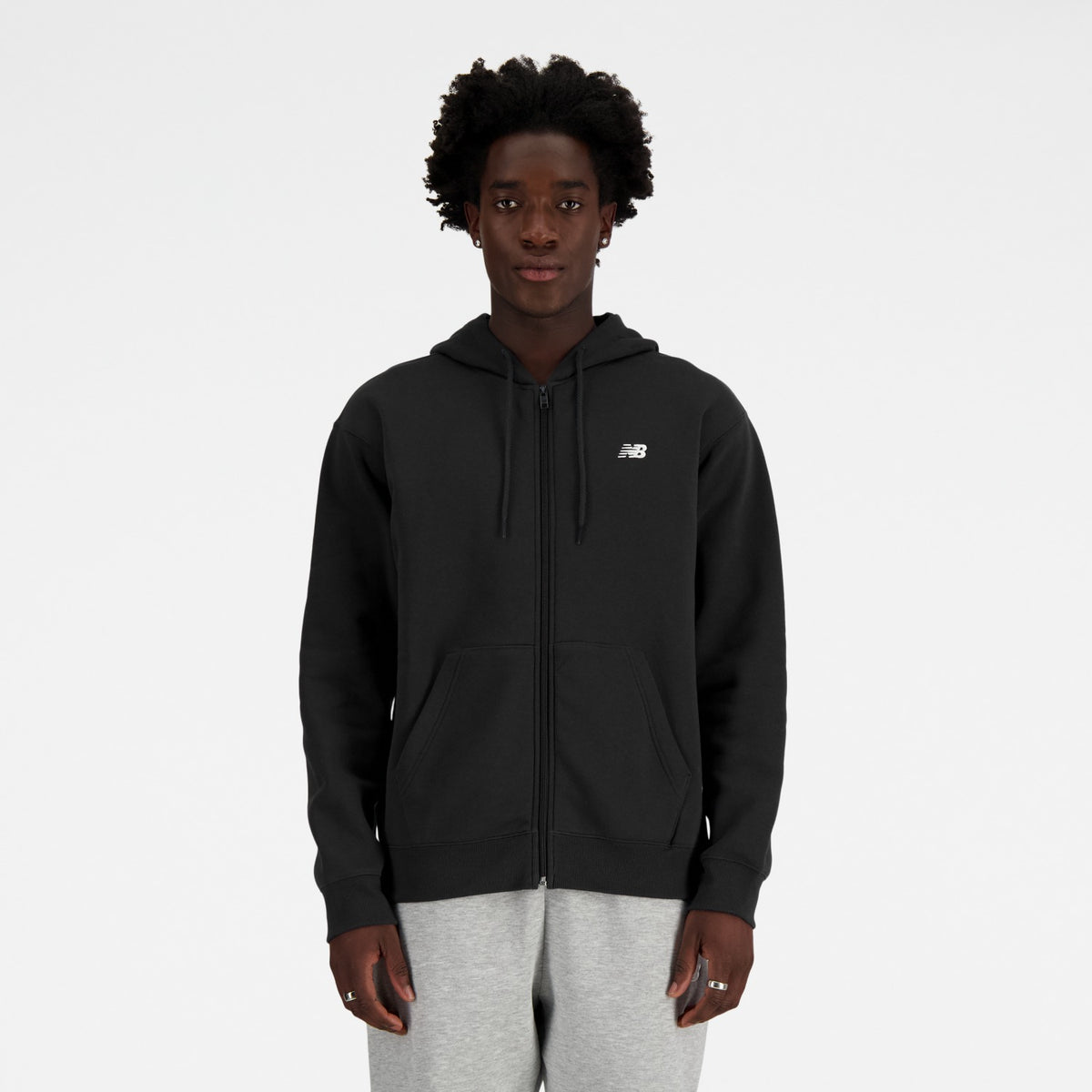 Felpa New Balance Sport Essentials nera, vista frontale
