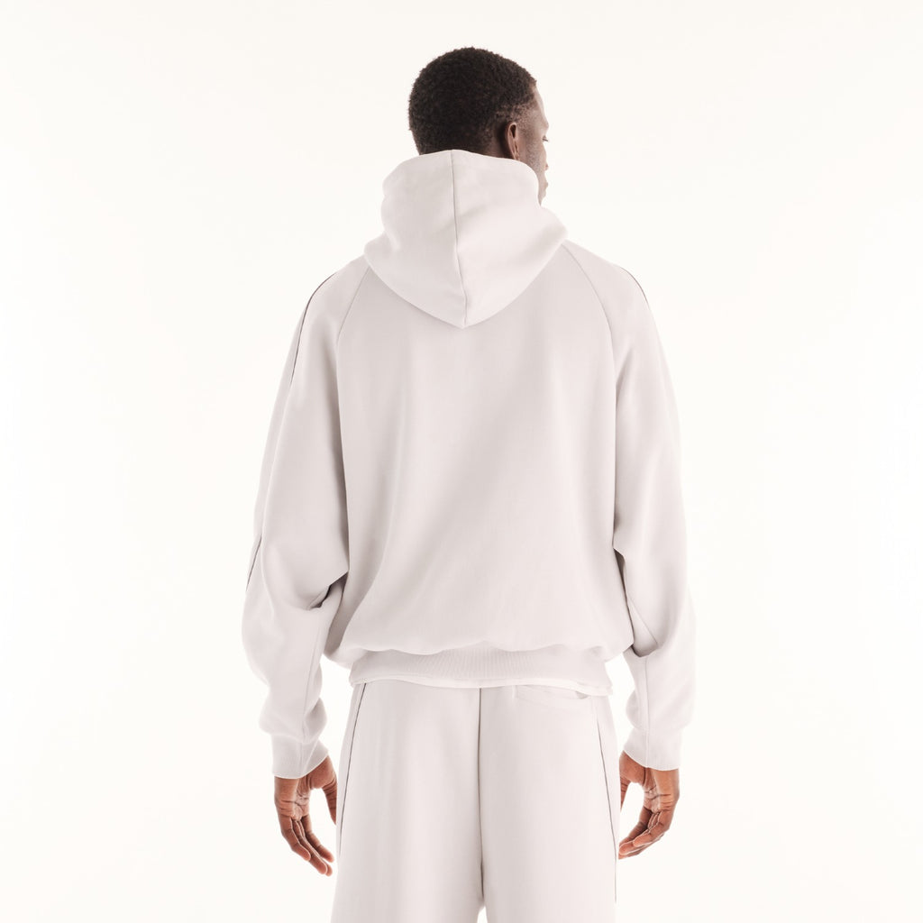 Felpa New Balance Trackside grigia, vista posteriore