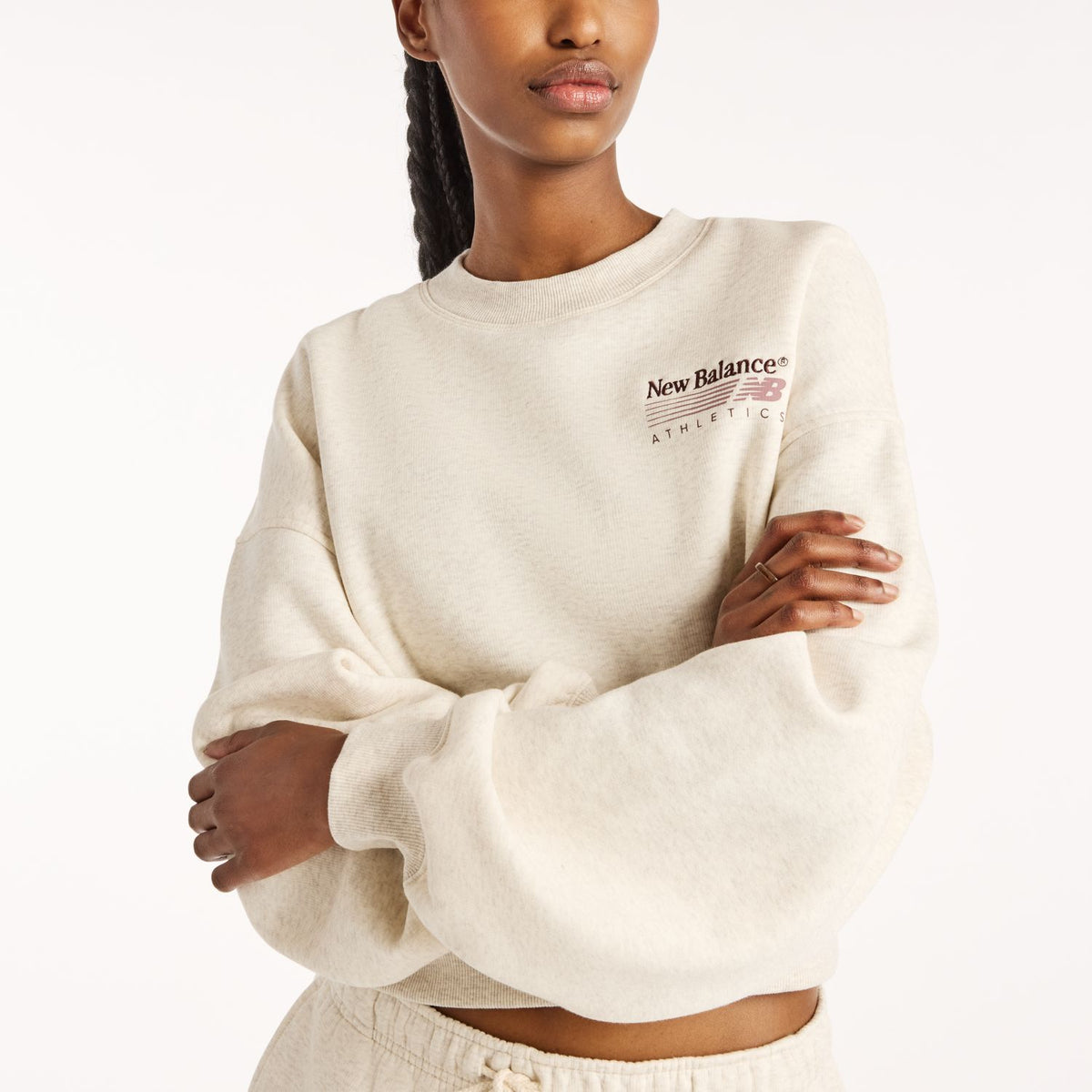 New Balance Felpa Donna Trackside Fleece Crew - vista 3