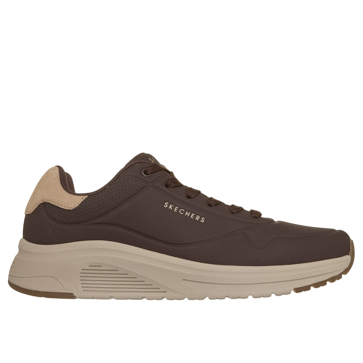 Skechers UNO Lite 2 - 183530, Chocolate / Black, vista laterale
