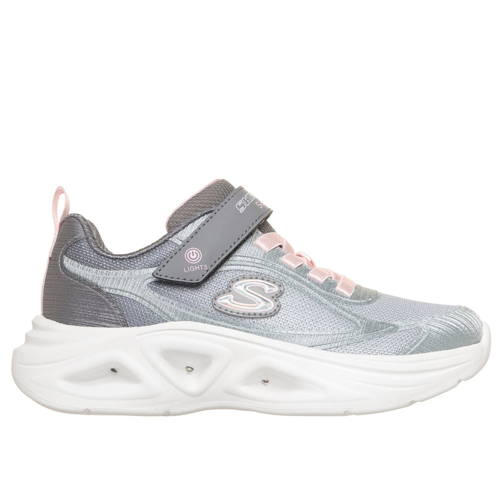 Skechers S-Lights: Sola Glow 2.0 - Dazzle Steps - 303729LC, Light Grey / Multi, vista laterale