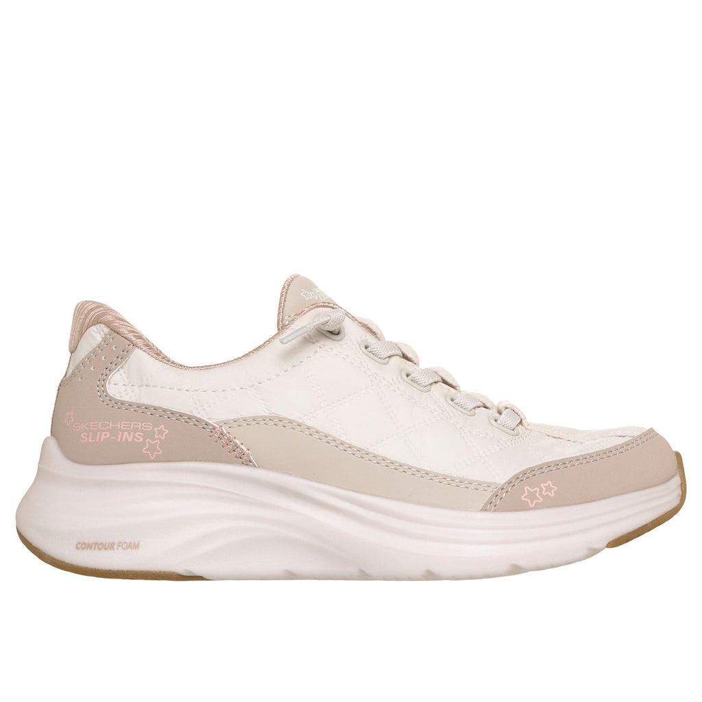 Skechers Slip-ins: Contour Foam - Cozy Fit - 303949L, Natural / Taupe, vista laterale