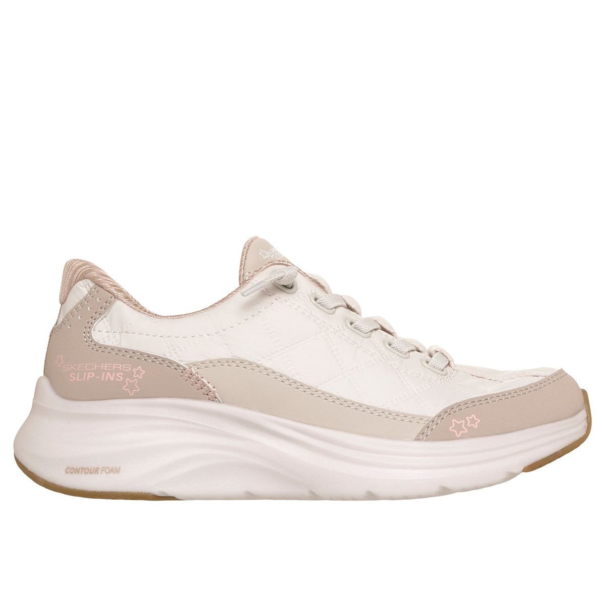 Skechers Slip-ins: Contour Foam - Cozy Fit - 303949L, Natural / Taupe, vista laterale