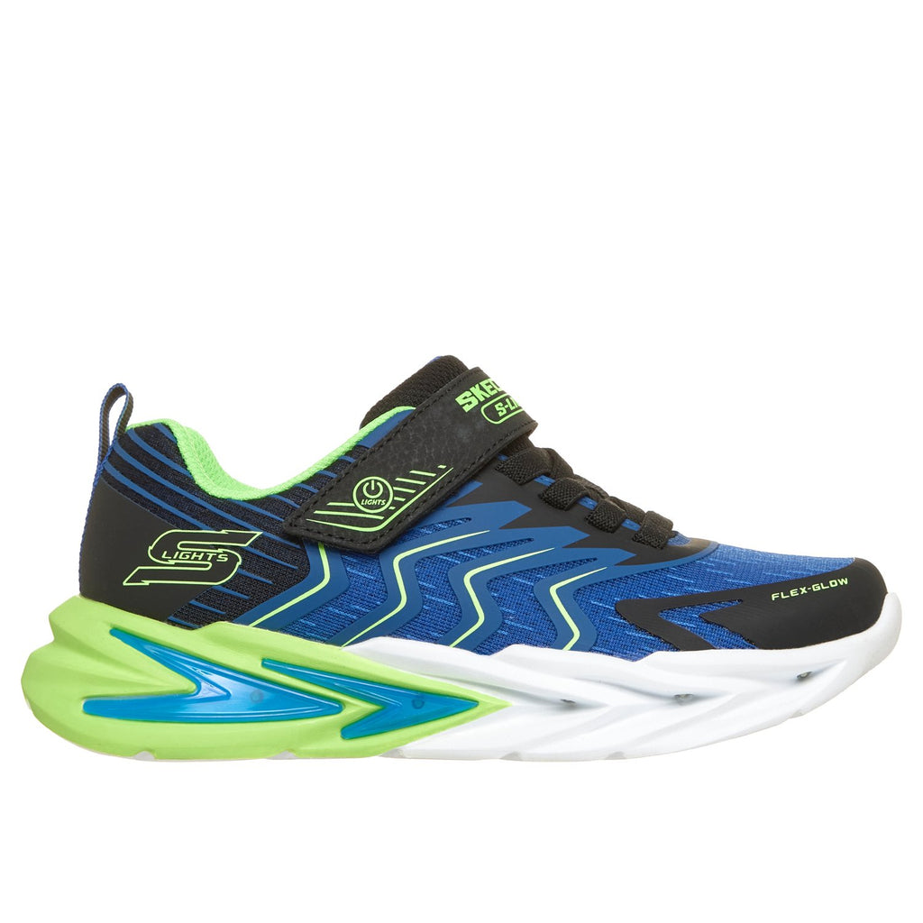 Skechers S-Lights: Flex-Glow Ultra - Prism-Pacer - 400141LC, Nero / Blu / Lime, vista laterale