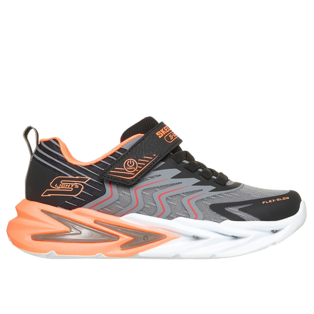 Skechers S-Lights: Flex-Glow Ultra - Prism-Pacer - 400141LC, Black/Charcoal, vista laterale