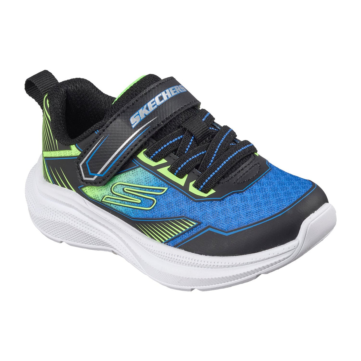 Skechers Microspec Velocity - Grid-Drift - 404127N, Nero / Blu / Lime, vista aggiuntiva