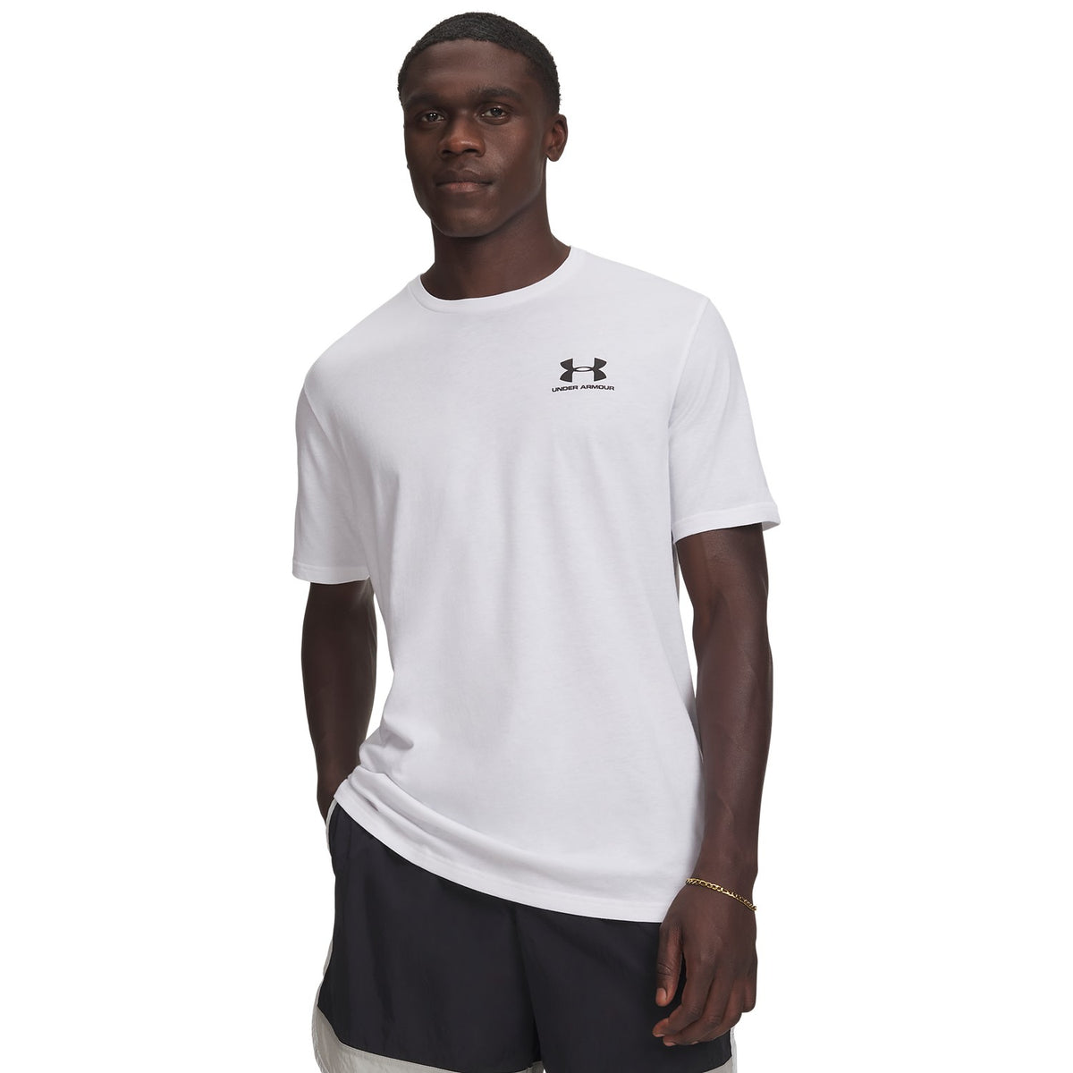 Under Armour Left Chest Logo 100 - WHT/BLK vista frontale
