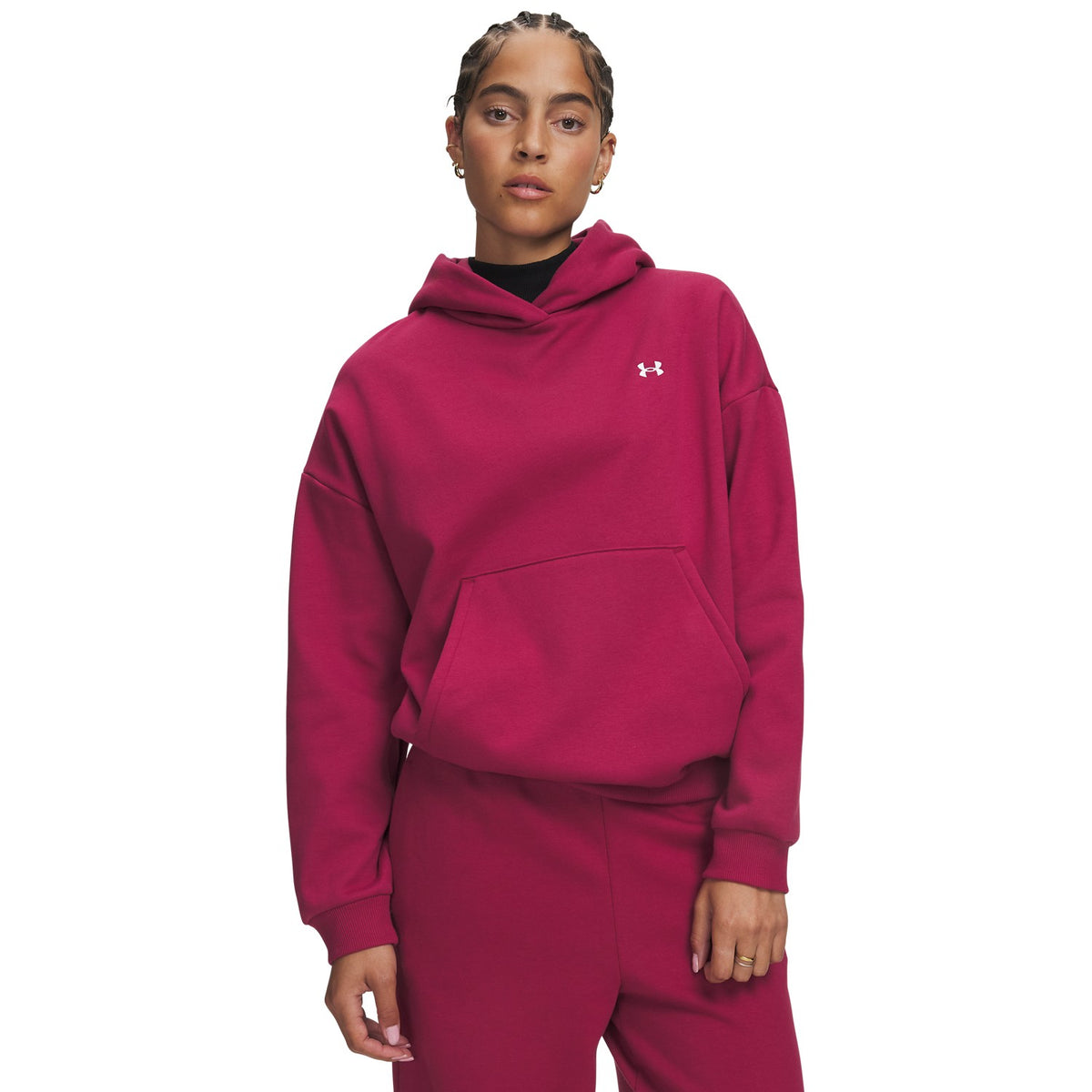 Under Armour Icon Fleece Hoodie 622 - CLARET vista frontale